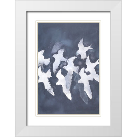 Fades Into Light White Modern Wood Framed Art Print with Double Matting by Design Fabrikken