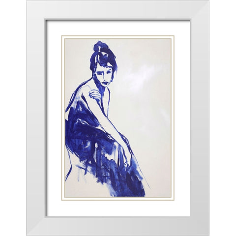 Just a Little While White Modern Wood Framed Art Print with Double Matting by Design Fabrikken