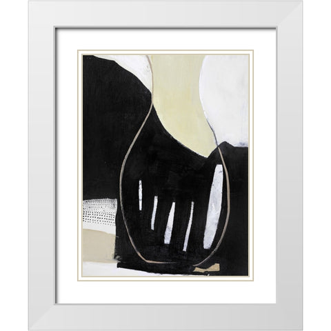 Soft Fabrics White Modern Wood Framed Art Print with Double Matting by Design Fabrikken