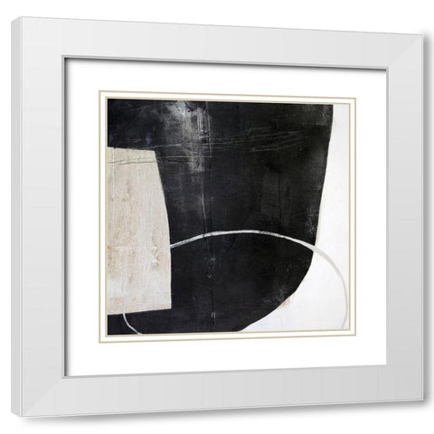 Sort Of Stone White Modern Wood Framed Art Print with Double Matting by Design Fabrikken