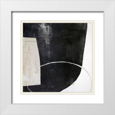 Sort Of Stone White Modern Wood Framed Art Print with Double Matting by Design Fabrikken