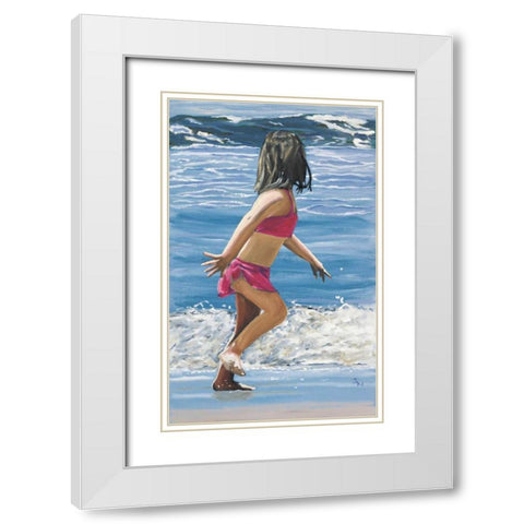 Pinkie White Modern Wood Framed Art Print with Double Matting by Newstedt, Stephen