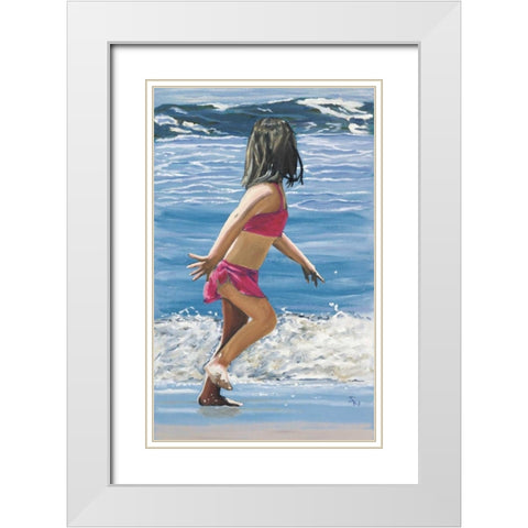 Pinkie White Modern Wood Framed Art Print with Double Matting by Newstedt, Stephen
