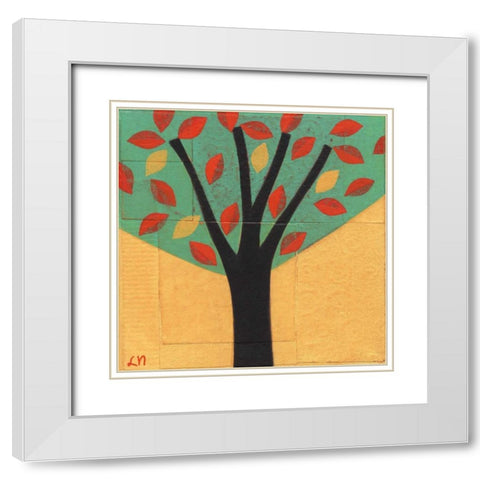 Tree-109 White Modern Wood Framed Art Print with Double Matting by Nugent, Laura