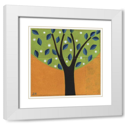 Tree-157 White Modern Wood Framed Art Print with Double Matting by Nugent, Laura