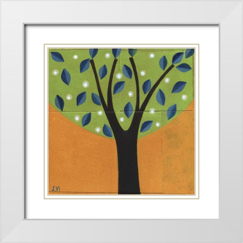Tree-157 White Modern Wood Framed Art Print with Double Matting by Nugent, Laura