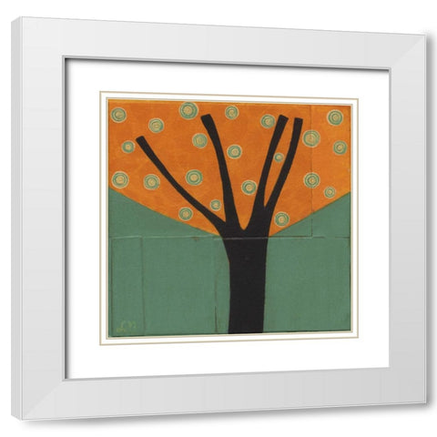 Tree-229 White Modern Wood Framed Art Print with Double Matting by Nugent, Laura