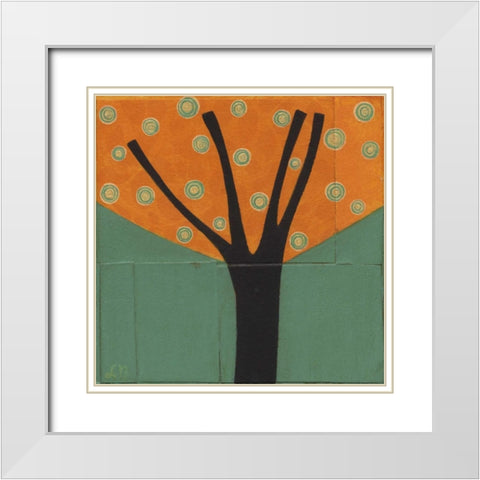 Tree-229 White Modern Wood Framed Art Print with Double Matting by Nugent, Laura