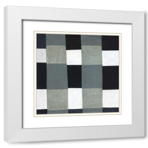 Gray Plaid 1 White Modern Wood Framed Art Print with Double Matting by Nugent, Laura