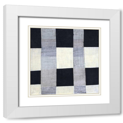 Gray Plaid 2 White Modern Wood Framed Art Print with Double Matting by Nugent, Laura