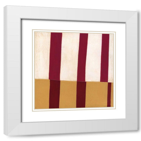 Broken Stripes 2 White Modern Wood Framed Art Print with Double Matting by Nugent, Laura