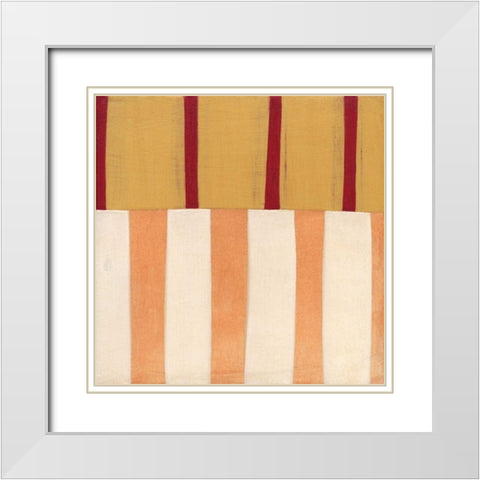 Broken Stripes 3 White Modern Wood Framed Art Print with Double Matting by Nugent, Laura
