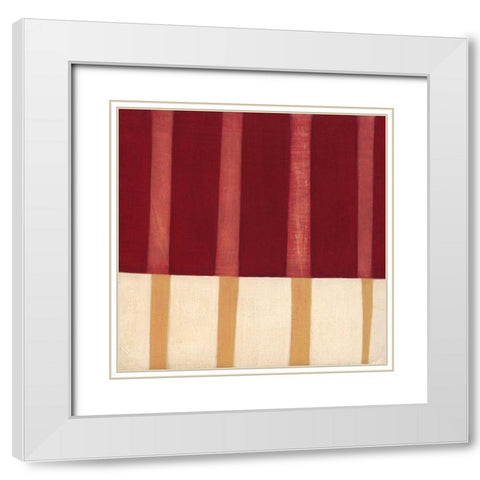 Broken Stripes 4 White Modern Wood Framed Art Print with Double Matting by Nugent, Laura