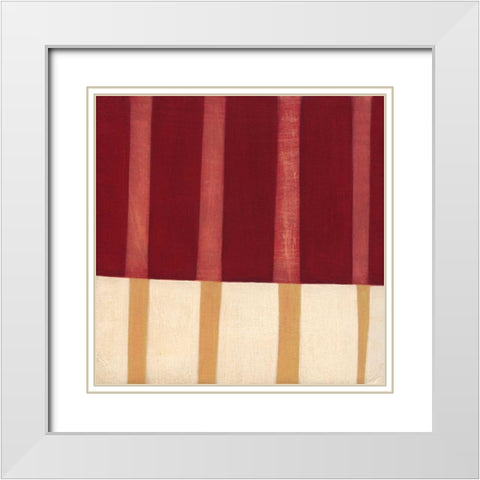 Broken Stripes 4 White Modern Wood Framed Art Print with Double Matting by Nugent, Laura