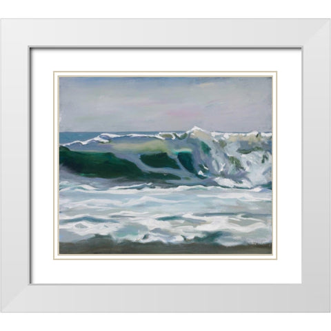 Shore Break 2 White Modern Wood Framed Art Print with Double Matting by Newstedt, Stephen