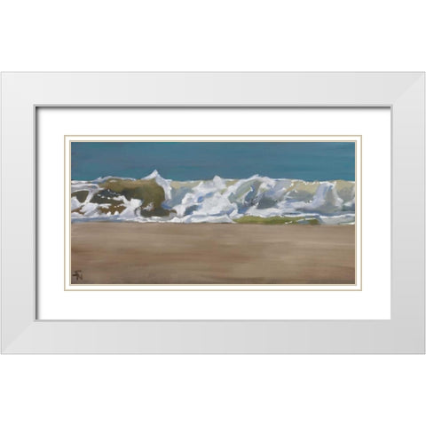Shore Break 4 White Modern Wood Framed Art Print with Double Matting by Newstedt, Stephen