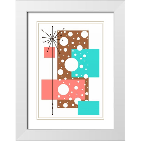 Lacuna - Aqua and Brown White Modern Wood Framed Art Print with Double Matting by Newton, Tonya
