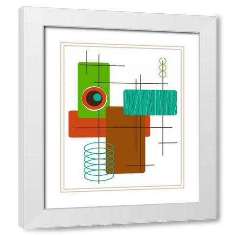 Modop in Green White Modern Wood Framed Art Print with Double Matting by Newton, Tonya