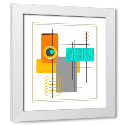 Modop in Orange White Modern Wood Framed Art Print with Double Matting by Newton, Tonya
