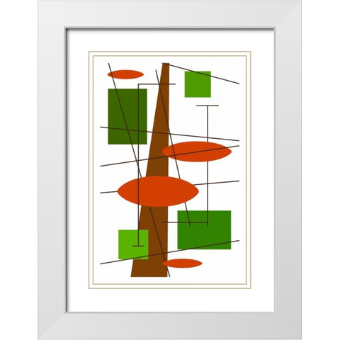 Rauth in Green White Modern Wood Framed Art Print with Double Matting by Newton, Tonya