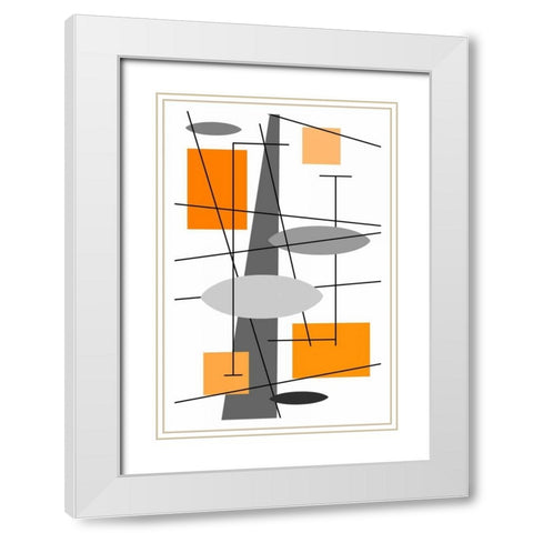 Rauth in Orange White Modern Wood Framed Art Print with Double Matting by Newton, Tonya