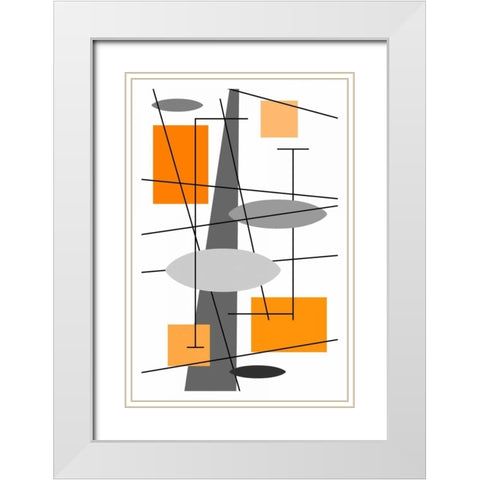 Rauth in Orange White Modern Wood Framed Art Print with Double Matting by Newton, Tonya