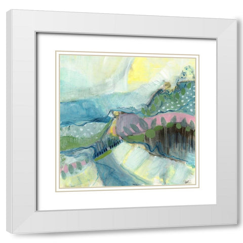 Explore No. 1 White Modern Wood Framed Art Print with Double Matting by Nemcosky, Ann Thompson