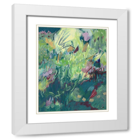 Recklessly Blooming White Modern Wood Framed Art Print with Double Matting by Nemcosky, Ann Thompson