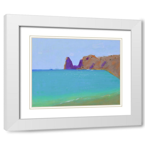Seaside White Modern Wood Framed Art Print with Double Matting by Nekraha, Igor