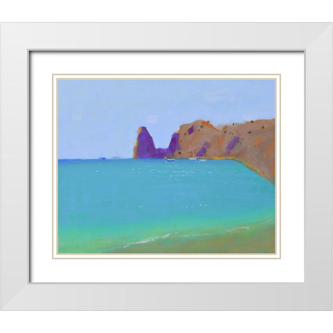 Seaside White Modern Wood Framed Art Print with Double Matting by Nekraha, Igor