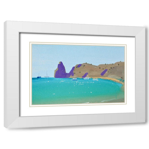 Cape Fiolent White Modern Wood Framed Art Print with Double Matting by Nekraha, Igor