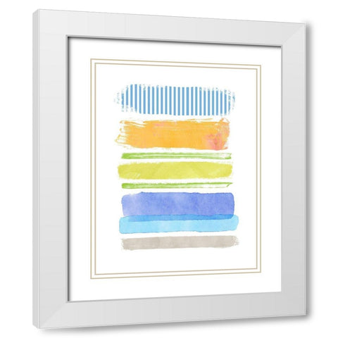 Beach Stripes No. 2 White Modern Wood Framed Art Print with Double Matting by Nicoll, Suzanne