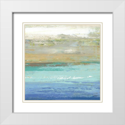 Beach Wash No. 7 White Modern Wood Framed Art Print with Double Matting by Nicoll, Suzanne