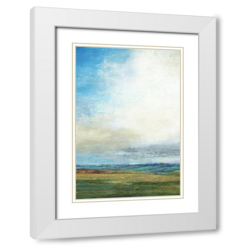 Blue Skies White Modern Wood Framed Art Print with Double Matting by Nicoll, Suzanne