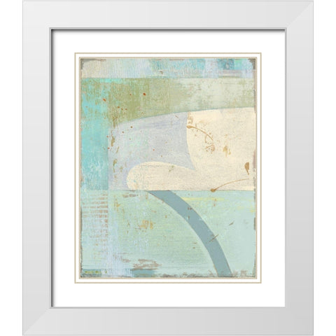 Coastal Blues No. 1 White Modern Wood Framed Art Print with Double Matting by Nicoll, Suzanne