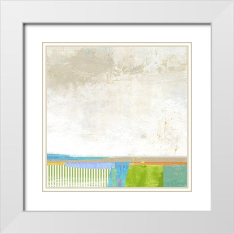 Green Hills White Modern Wood Framed Art Print with Double Matting by Nicoll, Suzanne