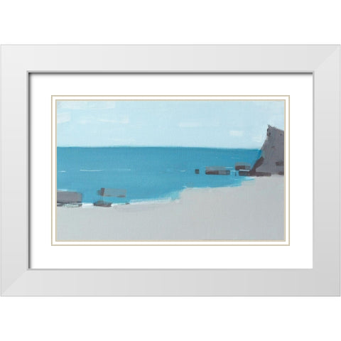 Black Sea Shore White Modern Wood Framed Art Print with Double Matting by Nekraha, Igor