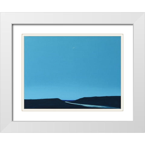 Night Calm White Modern Wood Framed Art Print with Double Matting by Nekraha, Igor