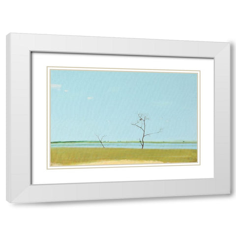 On The Lake, September White Modern Wood Framed Art Print with Double Matting by Nekraha, Igor