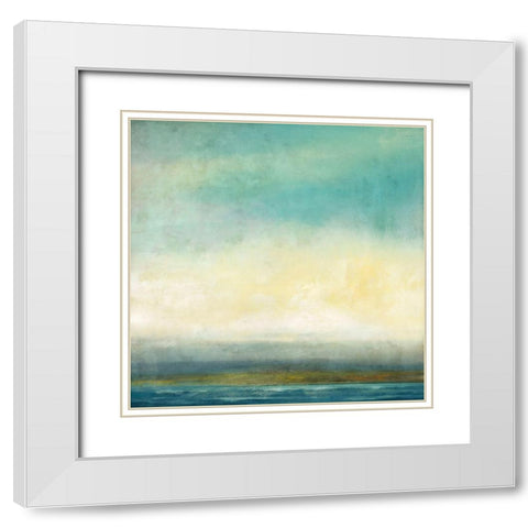 Blue Tide White Modern Wood Framed Art Print with Double Matting by Nicoll, Suzanne