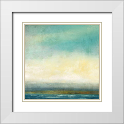 Blue Tide White Modern Wood Framed Art Print with Double Matting by Nicoll, Suzanne