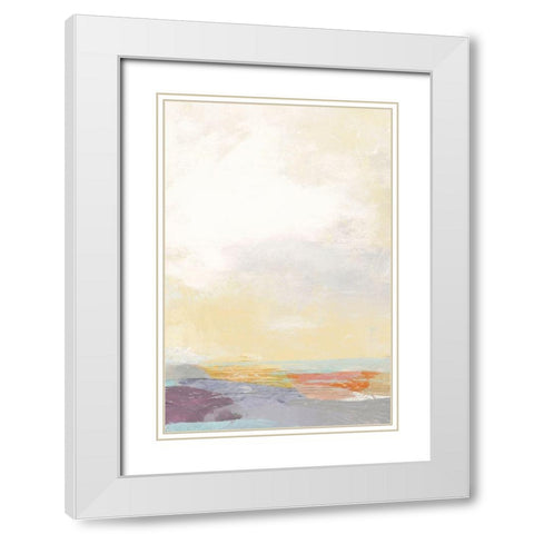 Pastel Sea White Modern Wood Framed Art Print with Double Matting by Nicoll, Suzanne