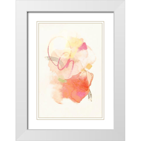 Peachy Keen No. 1 White Modern Wood Framed Art Print with Double Matting by Nicoll, Suzanne