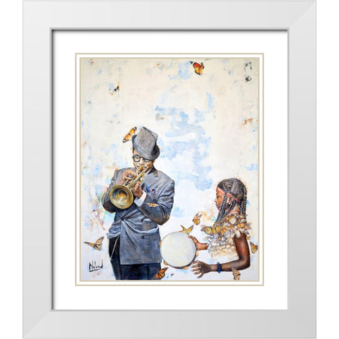 Voodoo In The Vibes White Modern Wood Framed Art Print with Double Matting by Anderson, Noland