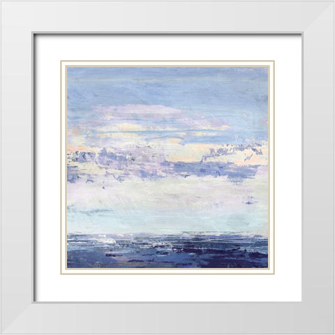 Blue Wave No. 2 White Modern Wood Framed Art Print with Double Matting by Nicoll, Suzanne