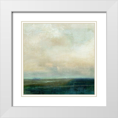 Emerald Sea White Modern Wood Framed Art Print with Double Matting by Nicoll, Suzanne