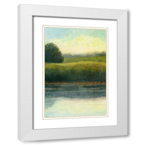 Riverbank 1 White Modern Wood Framed Art Print with Double Matting by Nicoll, Suzanne