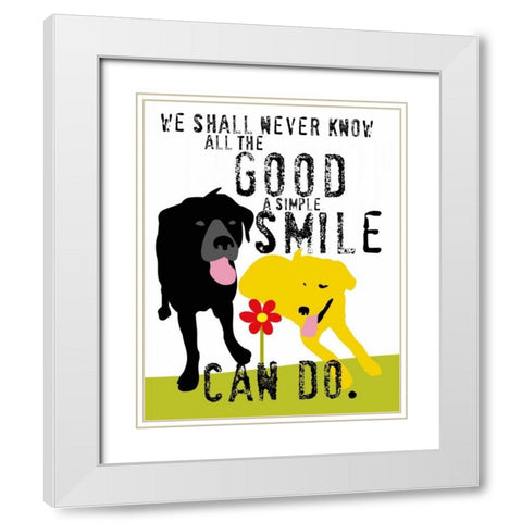 The Good a Simple Smile Can Do White Modern Wood Framed Art Print with Double Matting by Oliphant, Ginger