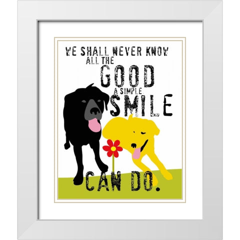 The Good a Simple Smile Can Do White Modern Wood Framed Art Print with Double Matting by Oliphant, Ginger