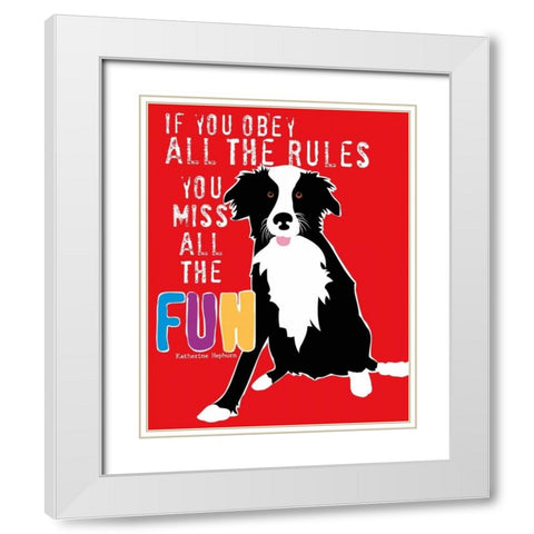 Fun White Modern Wood Framed Art Print with Double Matting by Oliphant, Ginger
